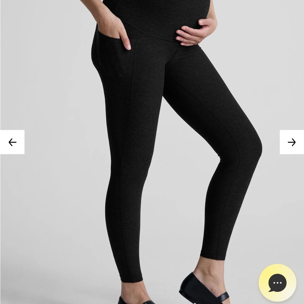 Beyond the Bump Black Maternity Leggings with Logo Waistband